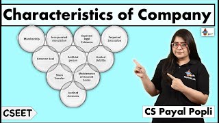 Characteristics of a Company | Features of Company |Companies Act 2013 |CSEET | CS Payal Popli