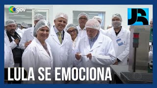 Lula visita fábrica de insulina e se emociona ao falar da bisneta que convive com o diabetes