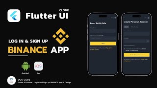 Flutter Binance UI Clone Login and Sign Up | Flutter UI - Speed Code