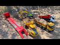 Action #022 Excavator Huina 1593, Dump Truk RC Volvo A40G, Truck Huina 1536, Scania Truck RC Muatan