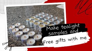 Make Candles with me. Tea light samples + Free gifts (Silent Vlog)