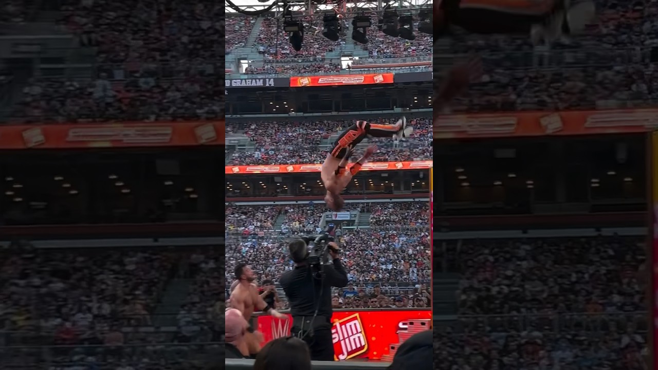 Logan Paul Impressive Springboard Moonsault on LA Knight: WWE Summerslam - August 3, 2024