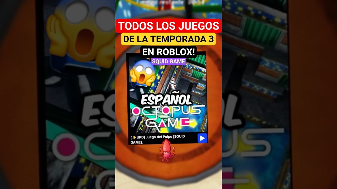 🔥 TODOS LOS JUEGOS DE LA TEMPORADA 3 en ROBLOX  | 🦑 OCTOPUS GAME 
