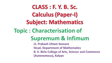 FYBSC- L11(Characterisation of sup and inf)
