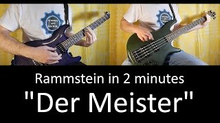 41) Rammstein - Der Meister (guitar & bass lesson + tab | cover HD) [IN 2 MINUTES]