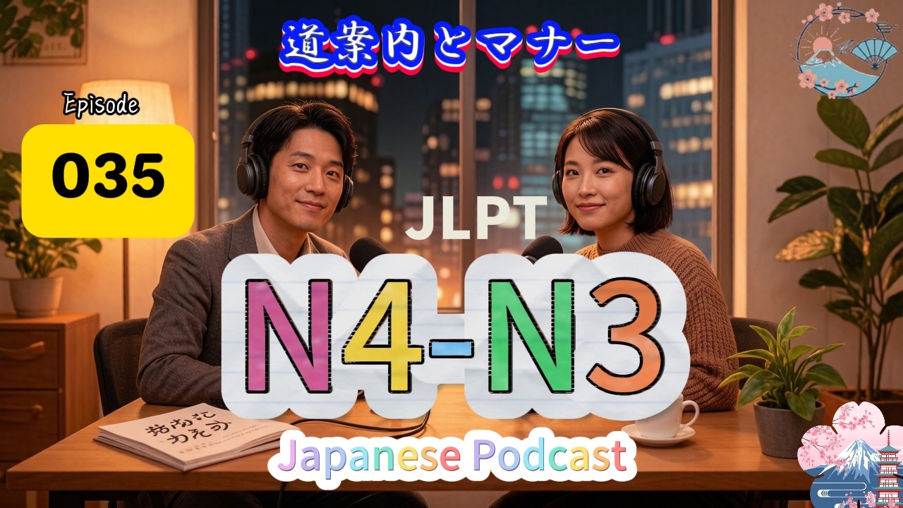 EP035 (N4-N3)| Left, Right, and Straight in Japanese | 道案内とマナーを学ぼう ...