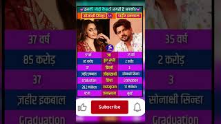 Sonakshi Sinha 💞 Zaheer Iqbal Love Story | Power Couple #Comparison #bollywoodshorts #shortsfeed #vs