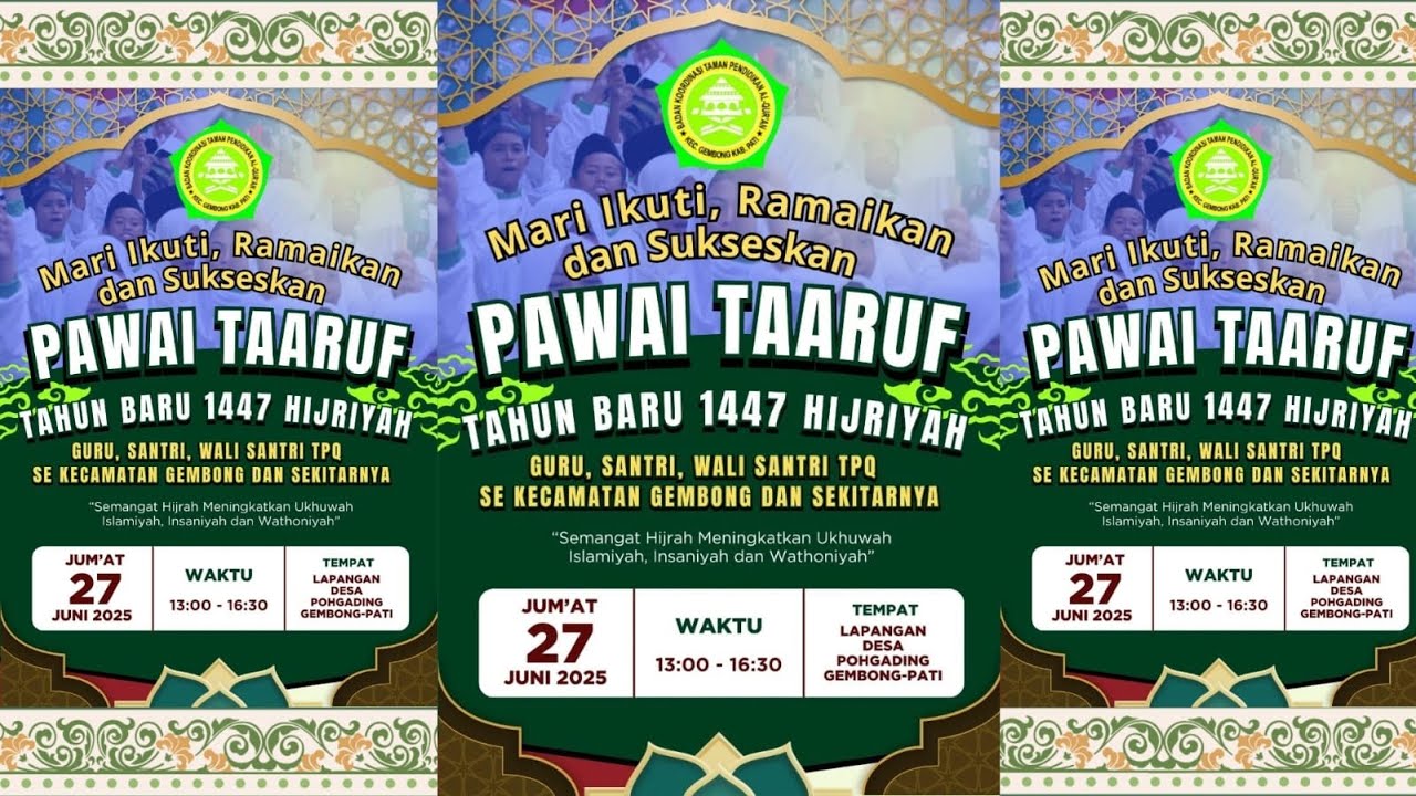 PAWAI TAARUF TAHUN BARU 1447 HIJRIYAH GURU-SANTRI-WALI SANTRI TPQ SE KECAMATAN GEMBONG