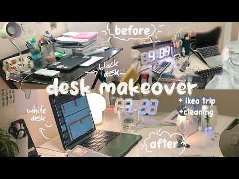 desk makeover 🧃 cleaning, ikea trip, food and more