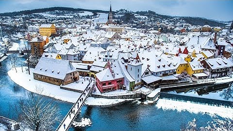 Nhạc thiền thư giãn ngủ trưa, Phong cảnh tuyết rơi ở châu Âu - Phim 4K