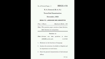 BEGG-172 Question paper dec-2022#ignou