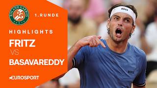 Knifflige Aufgabe für Fritz gegen Basavareddy | Highlights deutsch | French Open 2026 | 1. Runde
