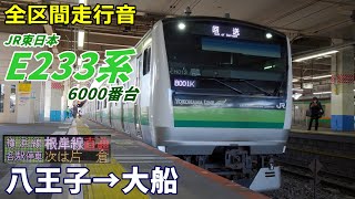 【全区間走行音】E233系6000番台〈根岸線直通〉八王子→大船 (2022.12)