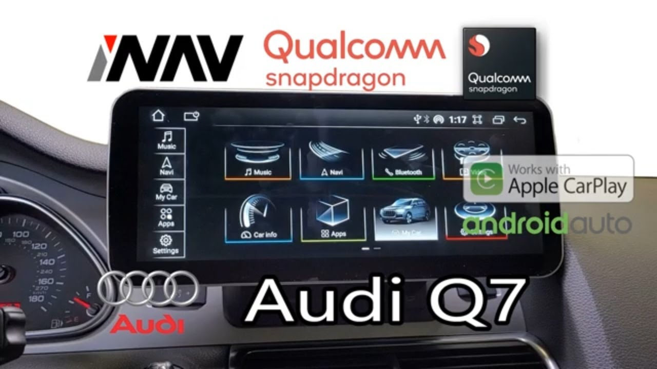INAV Qualcomm Android screen 2012 AUDI Q7 PopOut Navigation backup ...