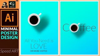 Designing a Minimal Coffee Poster in Adobe illustrator | Speed Art