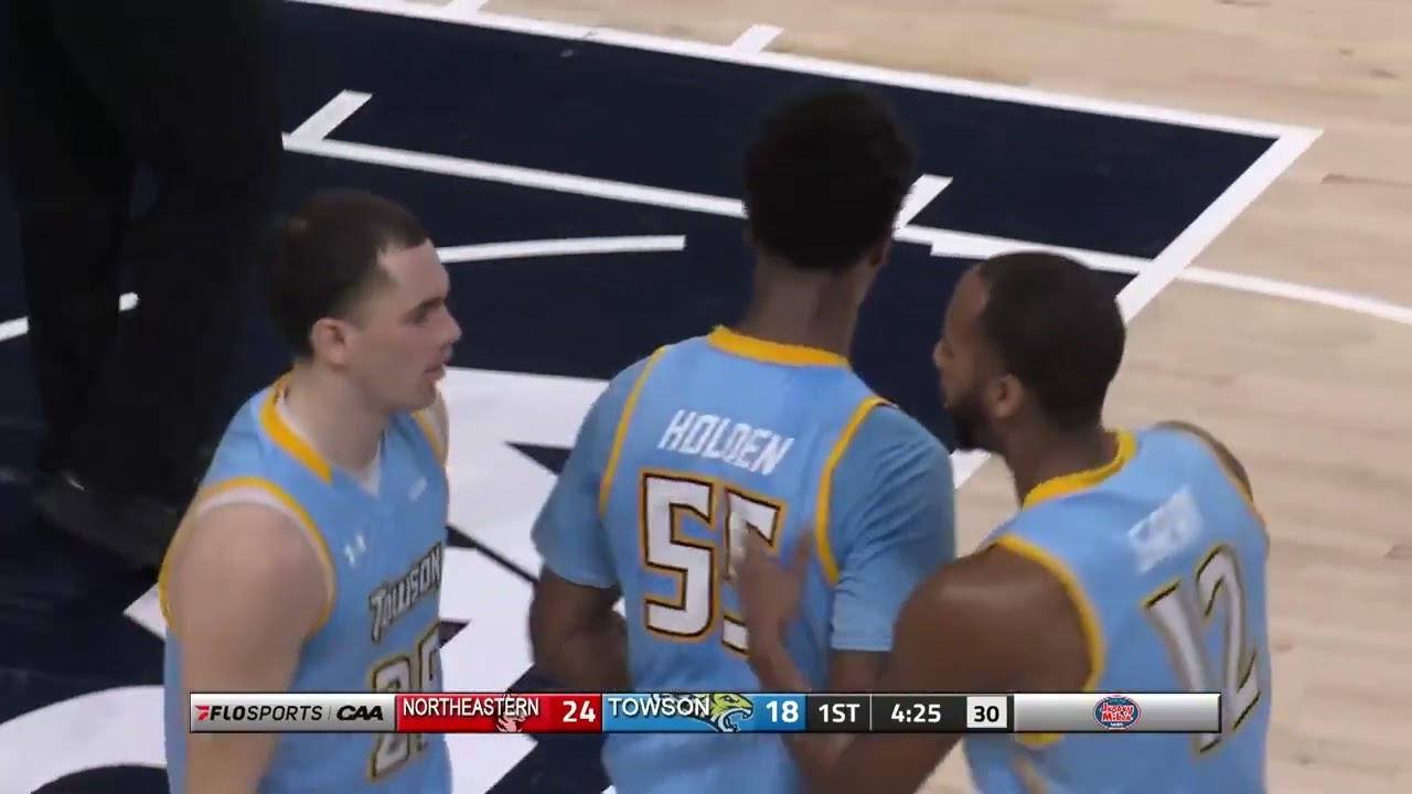 2022 Men's #CAAHoops Championship Highlights: #1 Towson 68, #9 Northeastern 61, (3/6/22)