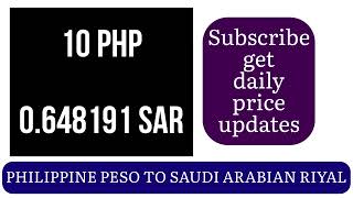 Philippine Peso To Saudi Arabian Riyal Foreign Currency Exchange Rates Today 2 January 2025
