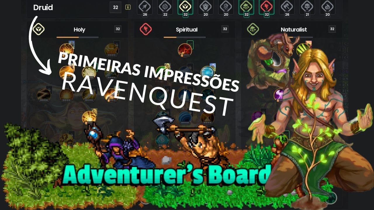 PRIMEIRAS IMPRESSOES NA PRIMEIRA MISSAO NO RAVENQUEST UPANDO MEU DRUIDA