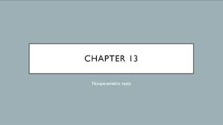Chapter 13  Nonparametric Statistics