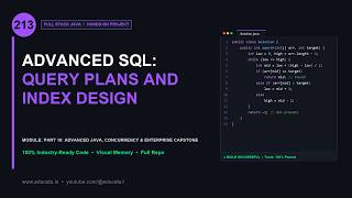 FS-213: ADVANCED SQL: QUERY PLANS AND INDEX DESIGN | Full Stack Java
