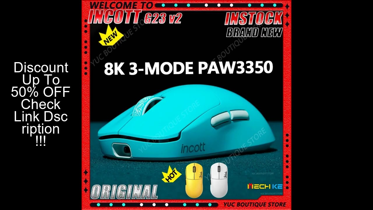 NEW INCOTT G23 V2 PRO/Se Gaming Mouse PAW3395 47g 3-mode Lightweight Wireless 8000Hz Polling Rate Ul