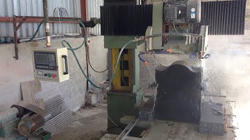 Double blades marble granite stone CNC profiling cutting processing machine