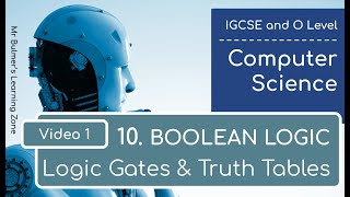 IGCSE Computer Science 2023-25 ​​- Topic 10 Boolean Logic: Video 1 - LOGIC GATES and TRUTH TABLES