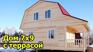 Дом из бруса 7х9 с террасой в Любани Дом из бруса 7х9 с террасой в Любани