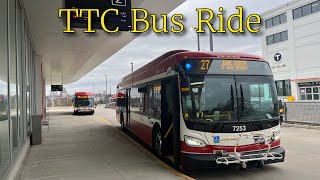 Toronto TTC 27 Jane South Bus Ride - Full Route Southbound 3/21/2026