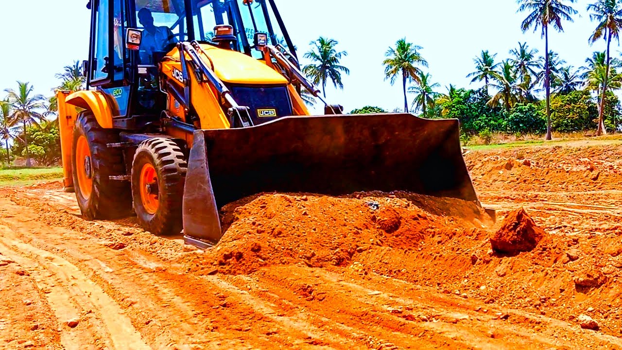 JCB Backhoe Dozing Work Mud Leveling For Farming | JCB Videos
