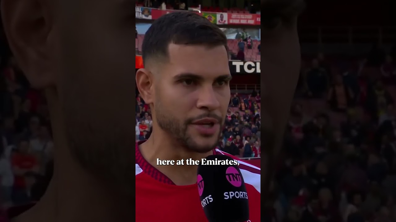 Bruno Guimarães reacts to scoring the winner in Arsenal’s comeback against Leeds! 👏
