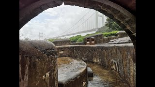 Форт с пушками на берегу Дельты Жемчужной реки. Humen fort (Weiyuan fort) Dongguan, China