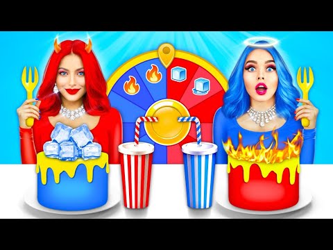 SICAK vs SOĞUK Yemek Mücadelesi | RATATA COOL’dan 24 SAAT ATEŞ Kız vs BUZ Kız Savaşı ve Mukbang