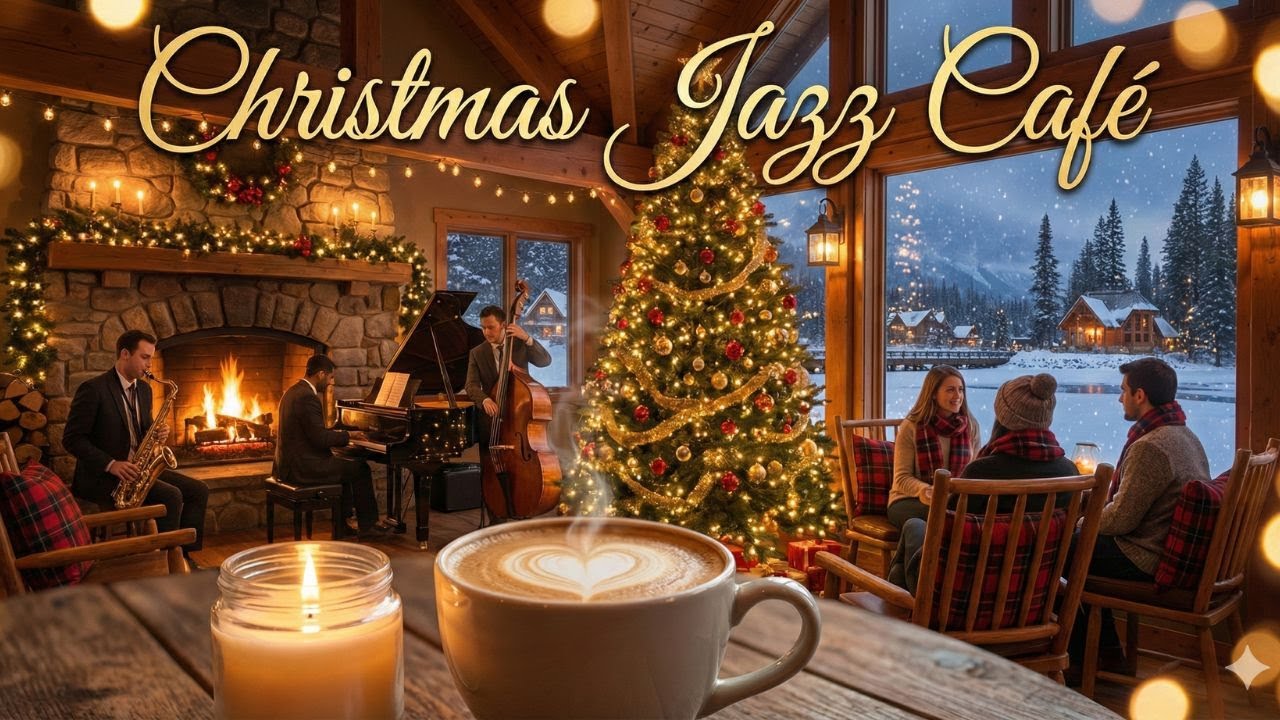Christmas Winter Jazz Café — Cozy Holiday Coffee Shop Ambience with ...