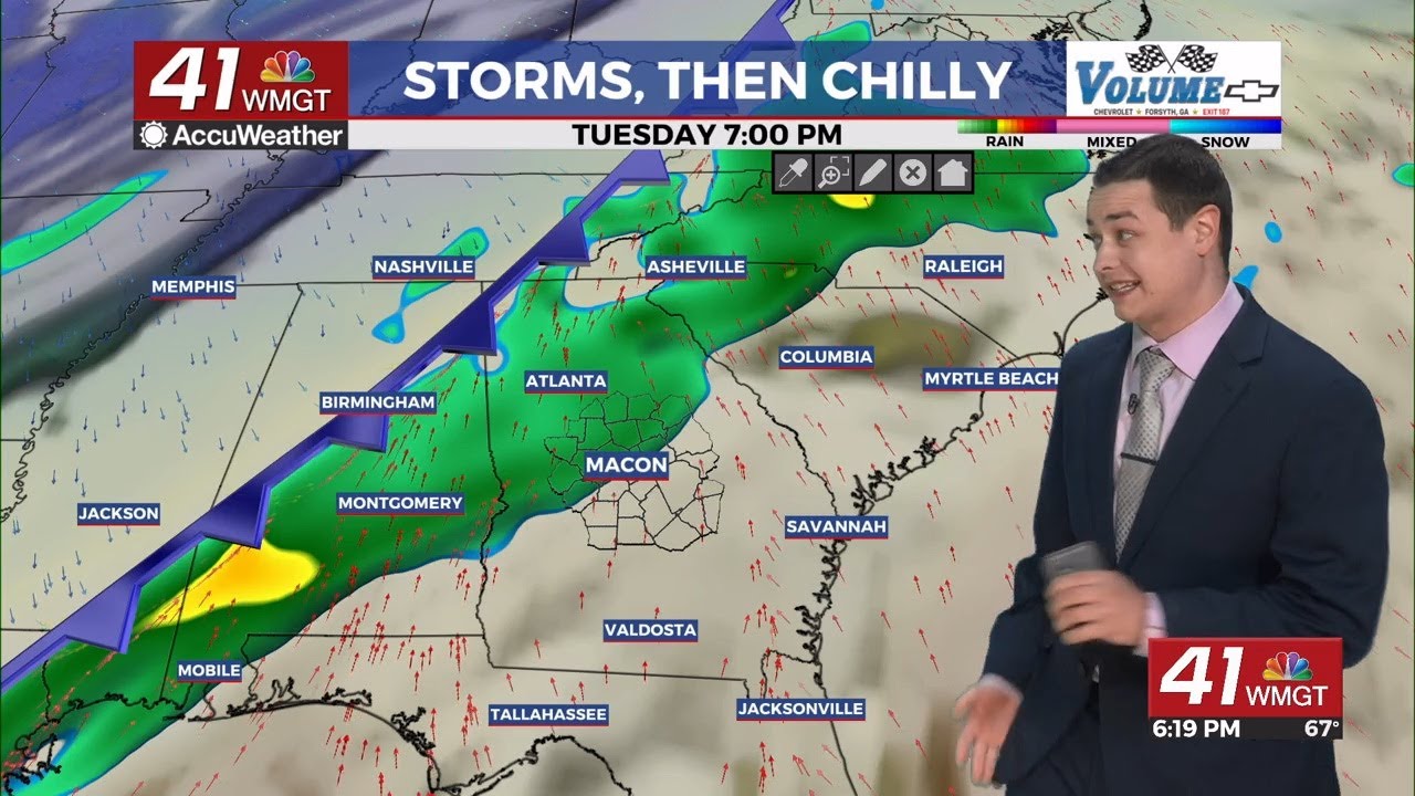 Cold front will bring storms tonight/early tomorrow - YouTube