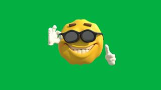 Picardía the 3D Thumbs up Emoji Man Spinning & Oscillating in Front of a Green Screen