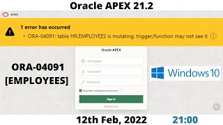 Oracle APEX 21.2 | ORA-04091 | table is mutating | Employees