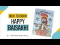 How to draw happy baisakhi