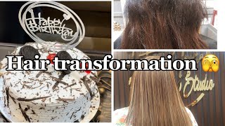 Botox Hair treatment | Hair transformation time 🫣| Birthday bring in 🎂| Rat 2 bjay cake dhundha 🫡 screenshot 5