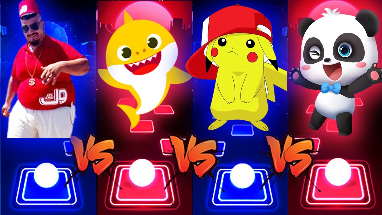 SKIBIDI BOP YES 🆚 BABY SHARK 🆚 PIKACHU 🆚 BABYBUS TILES HOP GAME SONG