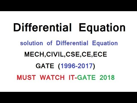 Differential Equation GATE (1996 -2017) 100+ Solved Question || GATE ...