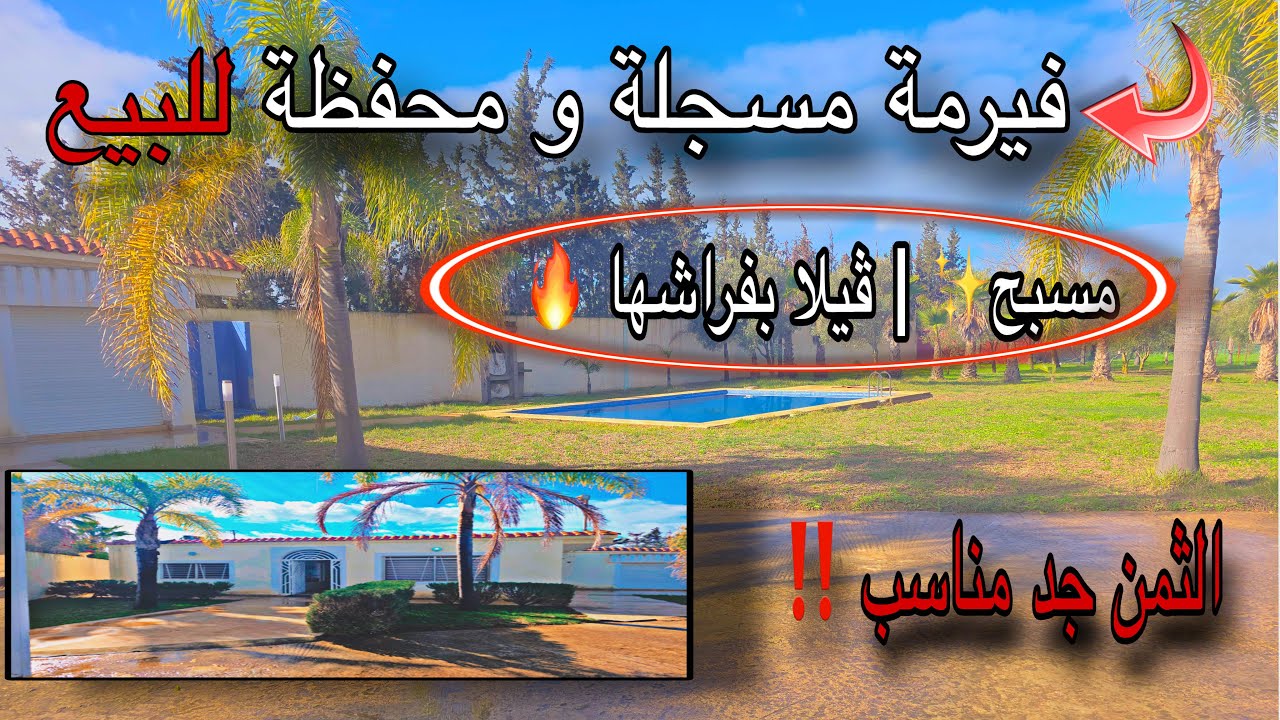 فيرمة فخمة و الثمن في المتناول🔥مسجلة و محفظة للبيع من بنسليمان📍مسبح ✨| ڤيلا بفراشها🏅كامل مكمولة😍همزة