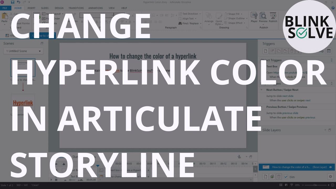 Changing Hyperlink Colors in Articulate Storyline: Quick Guide | BlinkSolve Tutorials