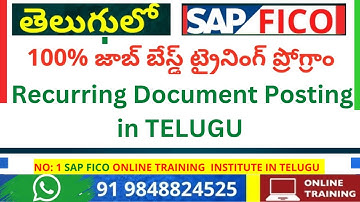 SAP Sample and Recurring Document Posting in TELUGU - FICO Online Training In Telugu