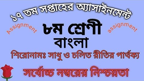 Class 8 17th week Bangla assignment | ৮ম শ্রেণির ১৭ তম সপ্তাহের বাংলা এসাইনমেন্ট | #অ্যাসাইনমেন্ট