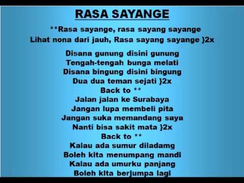 Rasa sayange berasal dari