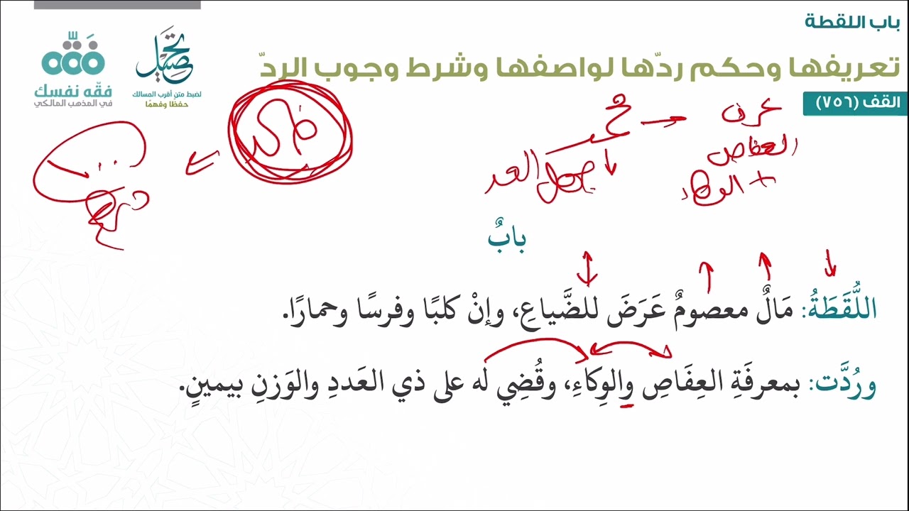 الدرس (286): باب اللقطة وأحكامها | أقرب المسالك لمذهب الإمام مالك | نايف آل الشيخ مبارك