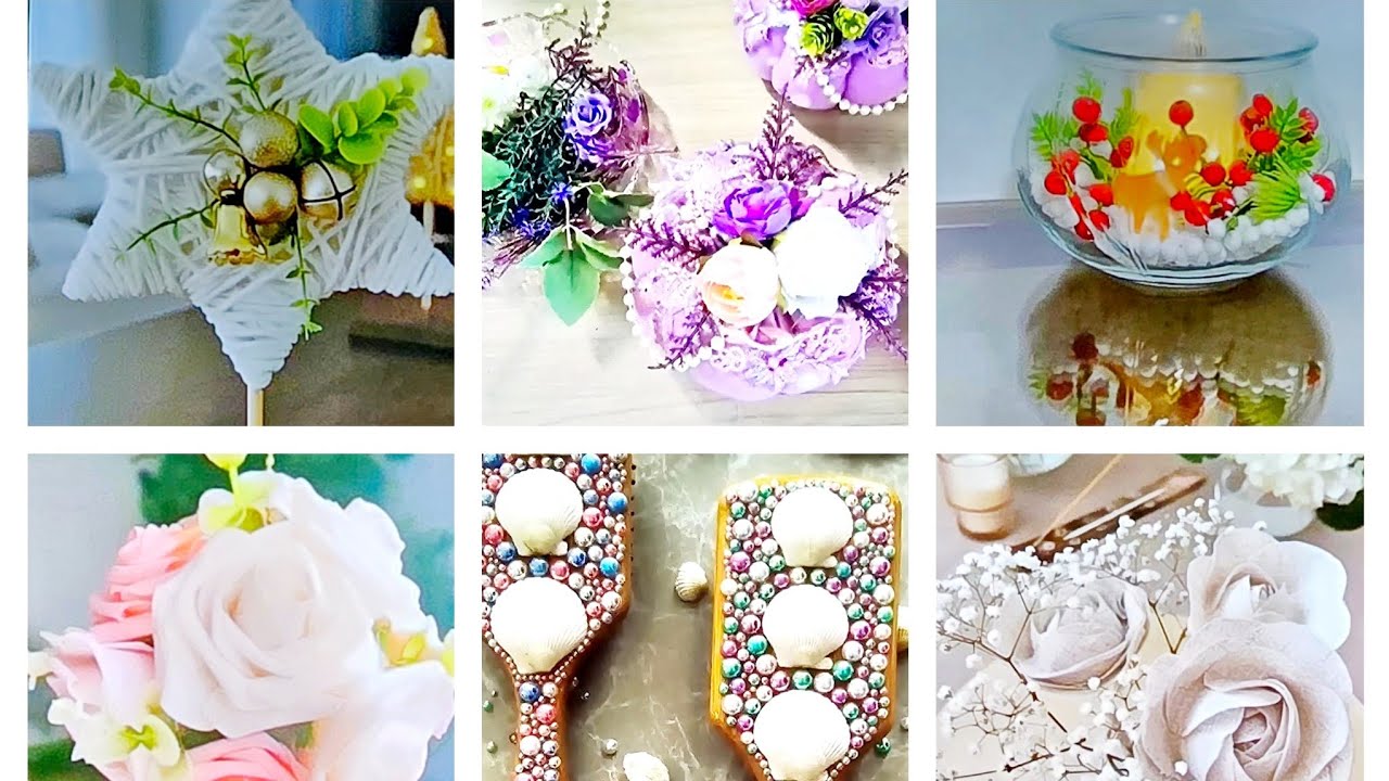 أفكار🌾 لعمل ورود وديكورات لبيتك اصنعيها بنفسك🍃🌸🍃 إبداعي بأشياء جد بسيطة #handmade #homedecor      
