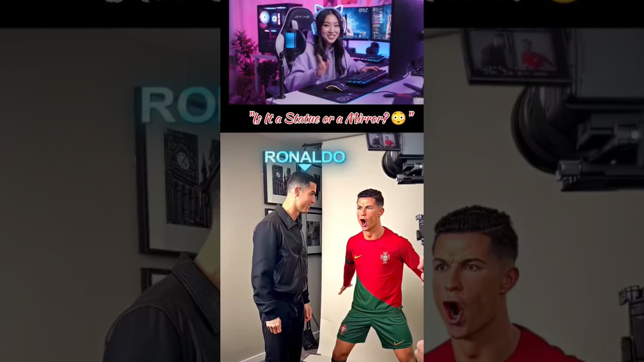 Seeing Yourself in Stone (Unreal Reactions) 😱 #shorts #ronaldo #cr7 #viral