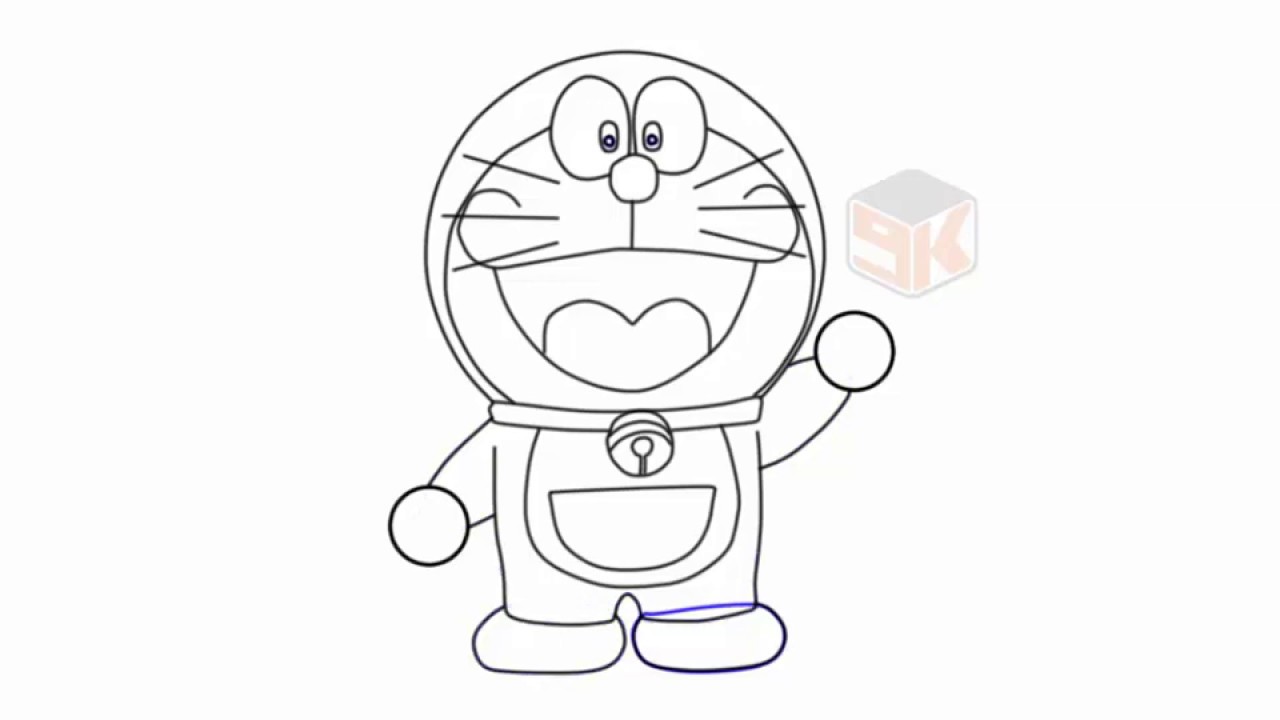 Cara Menggambar Doraemon dengan Mudah Menggunakan Garis Bantu 